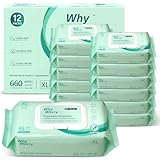 WhyWorry XL Feuchttücher für Erwachsene, 20x30 cm Extra Dick Körperreinigungstücher für ältere Inkontinenz Pflege, Extra Groß Pflegetücher mit Aloe & VE, Parfümfrei, 660 Stück (12 Packungen mit 50)