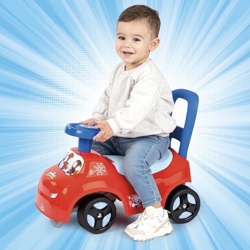 Smoby Porteur auto enfant 2 en 1 Spidey Coffre sous la selle Dès Fabrication française - vue 5