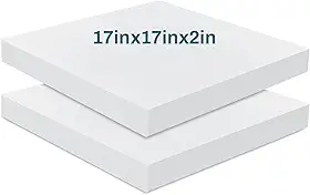 Frienda Pacote com 2 almofadas de espuma de alta densidade de 5 x 43 cm x 43 cm de substituição para sofá de espuma de alta densidade para poltronas, estofamento, embalagem, projetos de cosplay DIY