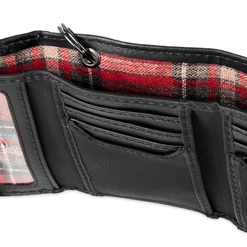 Image of Levi's Men's RFID Trifold Wallet-Sleek and Slim Includes ID Window and Credit Card Holder, Black Chain, One Size