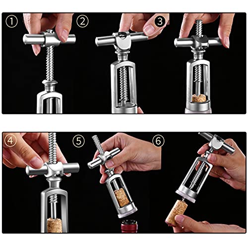 Foto von Zink Legierung Flaschenöffner Wein öffner Corkscrew,Glockenkorkenzieher Edler Korkenzieher Wendel Hebelkorkenzieher Kellnerbesteck Professioneller Weinflaschenöffner für Wein und Prosecco,Weinöffner