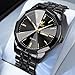 OLEVS Watch for Men Diamond Business Dress Analog Quartz Stainless Steel Waterproof Luminous Date Two Tone Luxury Casual Wrist Watch Black