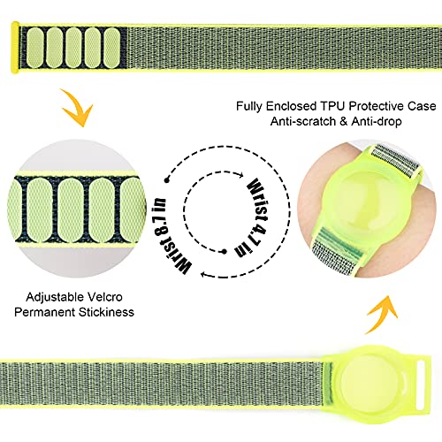 Image of Bracelet for AirTag Kids,Protective Cover for Air Tag with Nylon Wristband | Adjustable for Air Tag Bracelet,Anti Lost GPS Trackers Case Elastic Watch Band for Toddlers Girls Boys Elders
