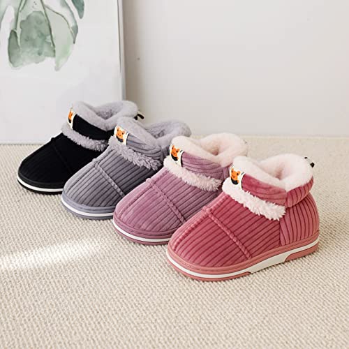 Boy's Baby Booties, Winter Cartoon Animal Snow Boots Pull on Cotton Flat Heel Casual Home Slipper Sock Shoes3