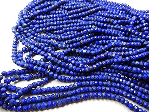 Lapis-lazuli naturel perles rondelles facettées 3mm de qualité gemme pour bijoux fins