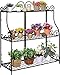 Freestanding Metal Scrollwork Design 3 Tier Plant Stand, Home Storage Organizer Shelf Rack, Black