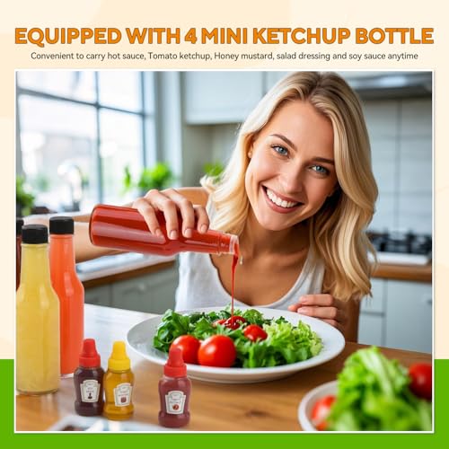 Miniatura 5 de 6 Botellas De Vidrio Para Salsa Picante De 5 Onzas Con Tapas De Rosca A Prueba De Fugas, Botellas De Condimentos Con Tapas De Cápsulas Termorretráctiles, Pequeñas Botellas Transparentes Para Salsas