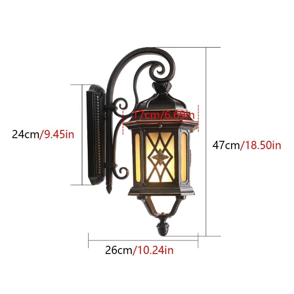 Lampade Da Parete Per Esterni Applique Da Parete Per Esterni Retrò Europea In Alluminio Con Paralume In Vetro, Lampada Per Veranda, Patio, Giardino Per Patio Ed Esterni