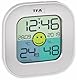 TFA Dostmann Hygrometer Fun, innen, digitales Thermometer, Luftfeuchtigkeitsmessgerät, silber, L 9 x B 2 x H 9 cm