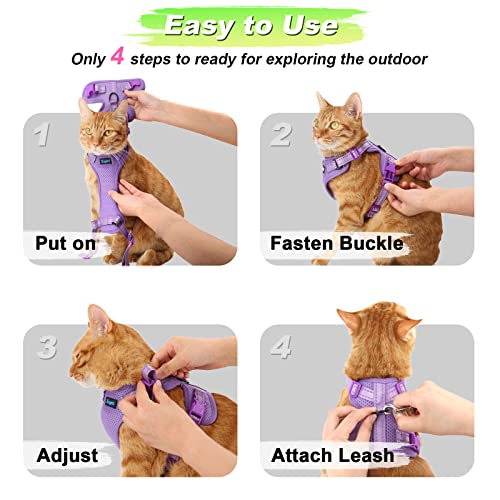 Supet Cat Harness And Leash Set For Small To Large Cats Adjustable Cat Vest Harness With Reflective Trim Universal Cat Leash And Harness For Cats/Puppies Outdoor Walking #TOP5