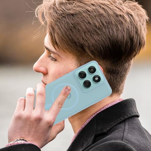 Image of amazon basics Luxury Paper Thin Case Cover for Moto Edge 60 Fusion 5G | Matte Finish | Compatible with magsafe | (Blue, Moto Edge 60 Fusion 5G)