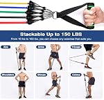 Sensyne Resistance Bands Set 16PCS Exercise Band for Working Out Up to 150 lbs, for Indoor and Outdoor Sports, Fitness, Suspension, Speed Strength, Baseball Softball Training, Home Gym, Yoga