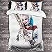POMJK Harley Quinn Parure de lit Housse de couette 100 % microfibre Impression numérique 3D (A01, 200 x 200 cm + 50 × 75 cm × 2)