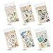 Washi Vintage Sticker 6er Set für Journaling, 276 Stück Vintage Aufkleber Stempel Scrapbooking Aufkleber Zubehör für Scrapbook Kalender Notizbuch Tagebuch Fotoalbum DIY Dekoration