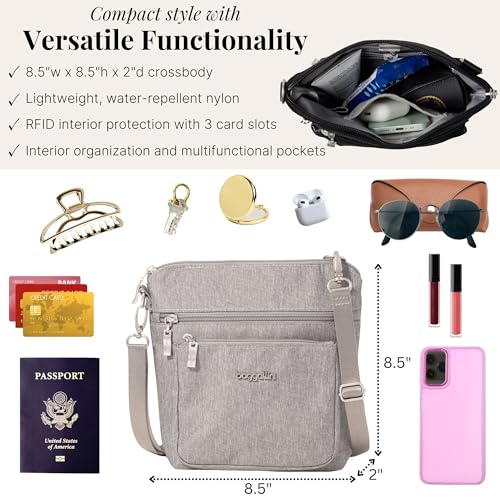 Image of Baggallini Modern Pocket Crossbody Bag for Women, 8.5 inchx8.5 inch Handbag Purse with RFID, Lightweight Water-Resistant