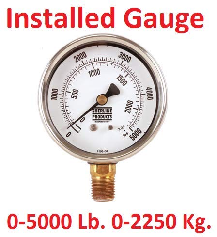 Close-up of the 0-5000 Lb installed gauge