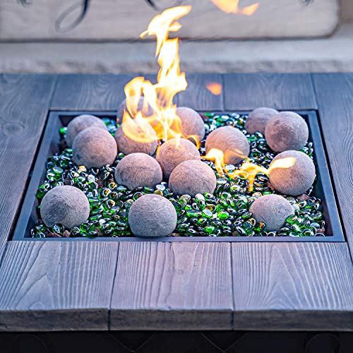 Bond Manufacturing Ceramic Fire Balls | Set of 15 | Fire Pit/Fire Table Accessory for Indoor and Outdoor Fireplace (Тwo Рack)