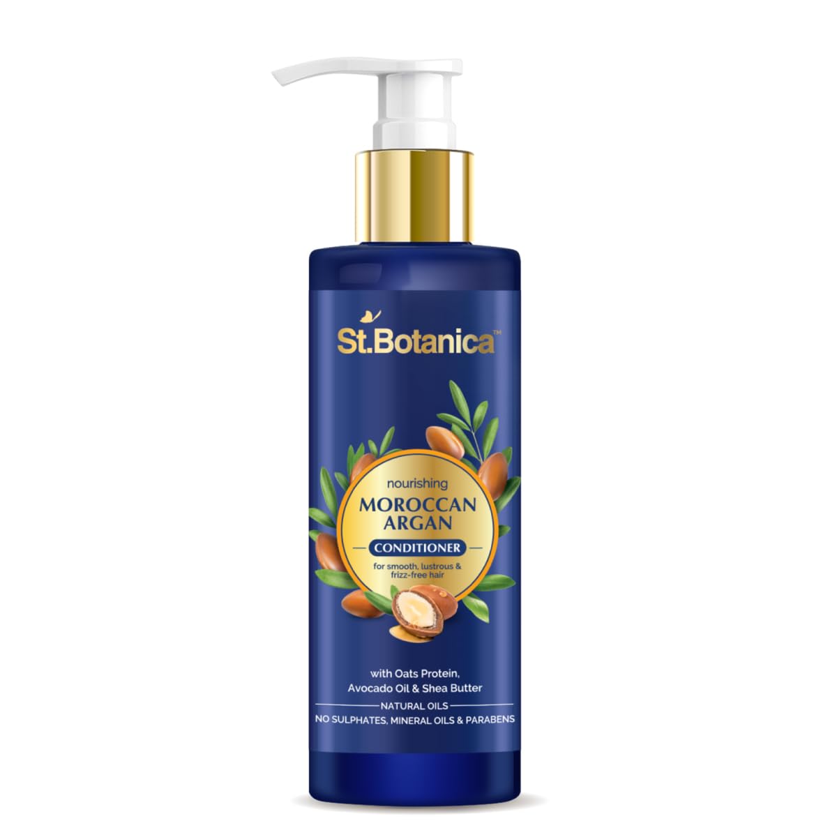 St.Botanica Moroccan Argan Hair Conditioner, 200ml infused with Moroccan Argan Oil to Smoothen Dull & Dry Hair | No Parabens & Sulphates | Vegan & Cruelty Free