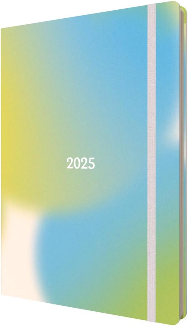 Abstract Gradients - A5 Week-To-View Diary - 2025 Calendar Year Planner Blue