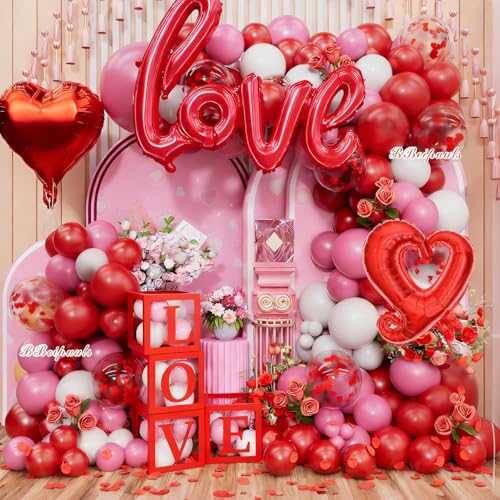 BBeiPulAs Valentines Balloon Arch Kit 328PCS Pink...