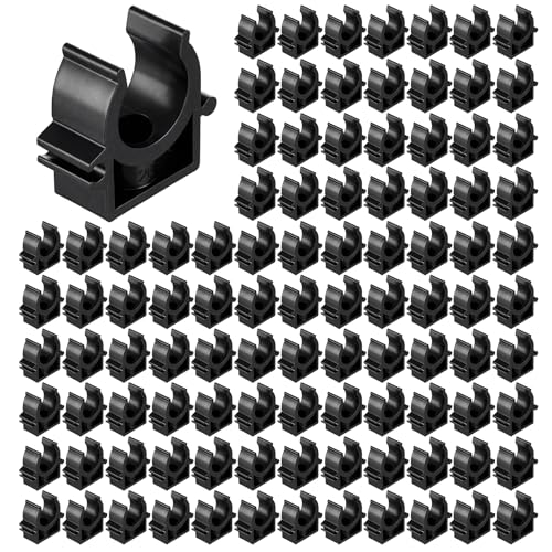 Sliner 100 Pack 3/4" Pipe Clips for Compressed Air Lines Pex Clamps, Black