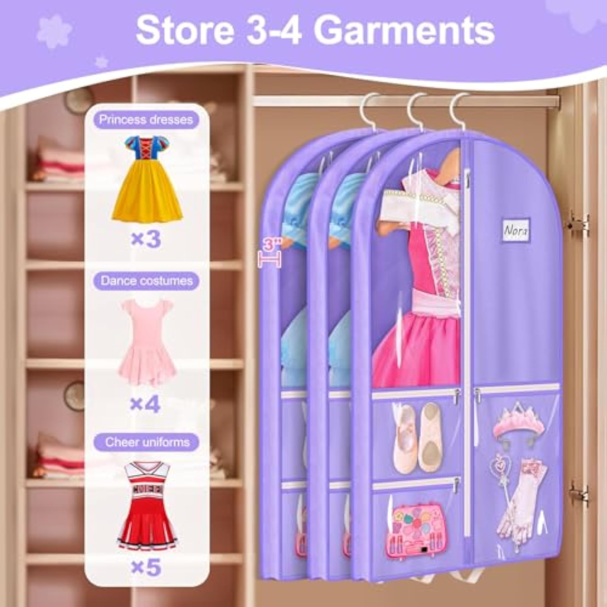 Dance Garment Bags for Dancers, Hanging Costume Storage