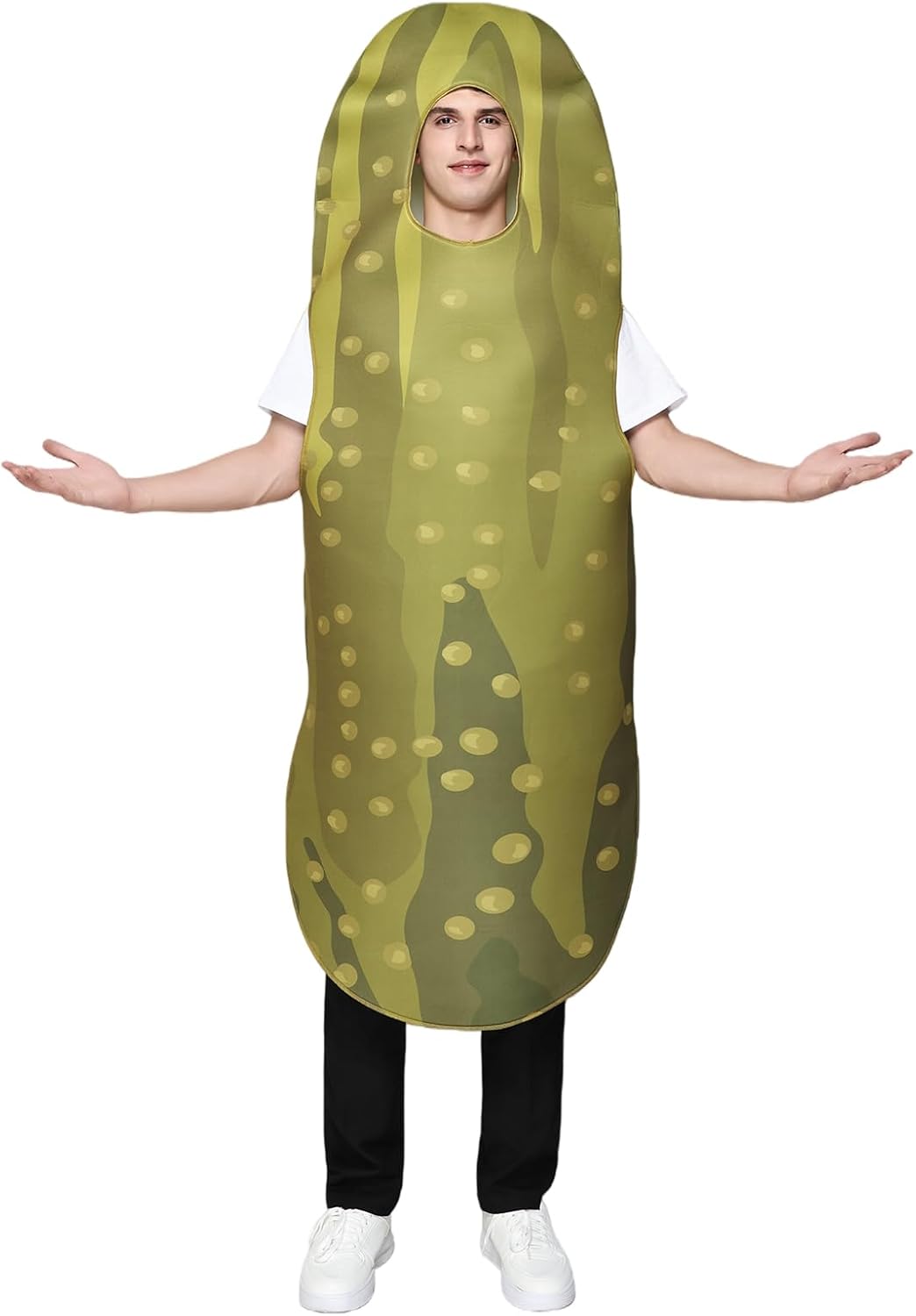 EraSpooky Adult Pickle Costume Funny Halloween Cucumber Food Outfits for Men Women - Image 4