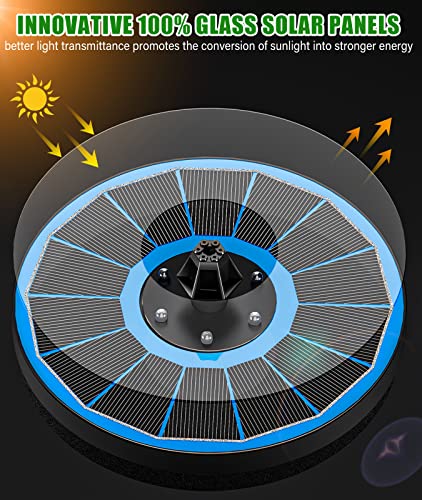 SZMP Solar Fountain Pump Upgraded 100% Glass Panel, 3.5W Solar Powered Fountain Built-in 2000 Battery with 7 Nozzle & 4 Fixer, Solar Fountain for Bird Bath, Pond, Pool, Fish Tank, Outdoor (Colorful) SZMP Solar Fountain Pump Upgraded 100% Glass Panel, 3.5W Solar Powered Fountain Built-in 2000 Battery with 7 Nozzle & 4 Fixer, Solar Fountain for Bird Bath, Pond, Pool, Fish Tank, Outdoor (Colorful)