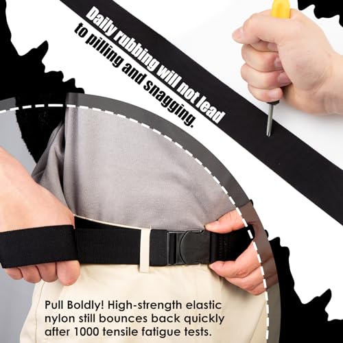 Elastic Belts for Men Stretch Nylon Belt With No Metal Plastic Buckle, Lightweight Golf Hiking Travel Belt4