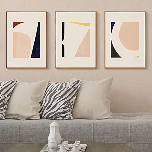 Toile peinture art mural abstrait rose de style scandinave pour une décoration de salon zen