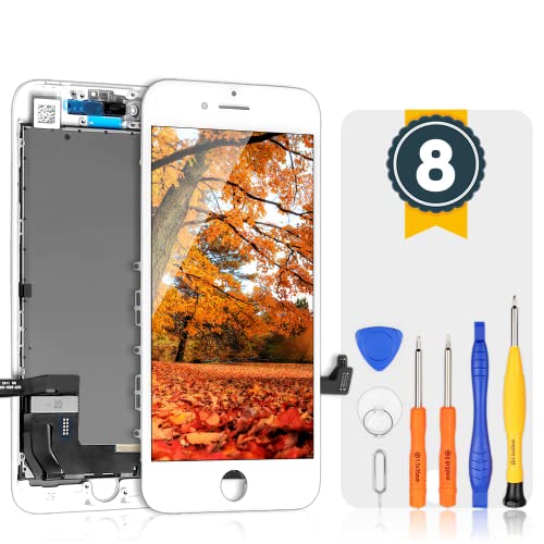 bokman LCD Pantalla para iPhone 8 Blanco, Táctil LCD Reemplazo con Herramientas de Reparación