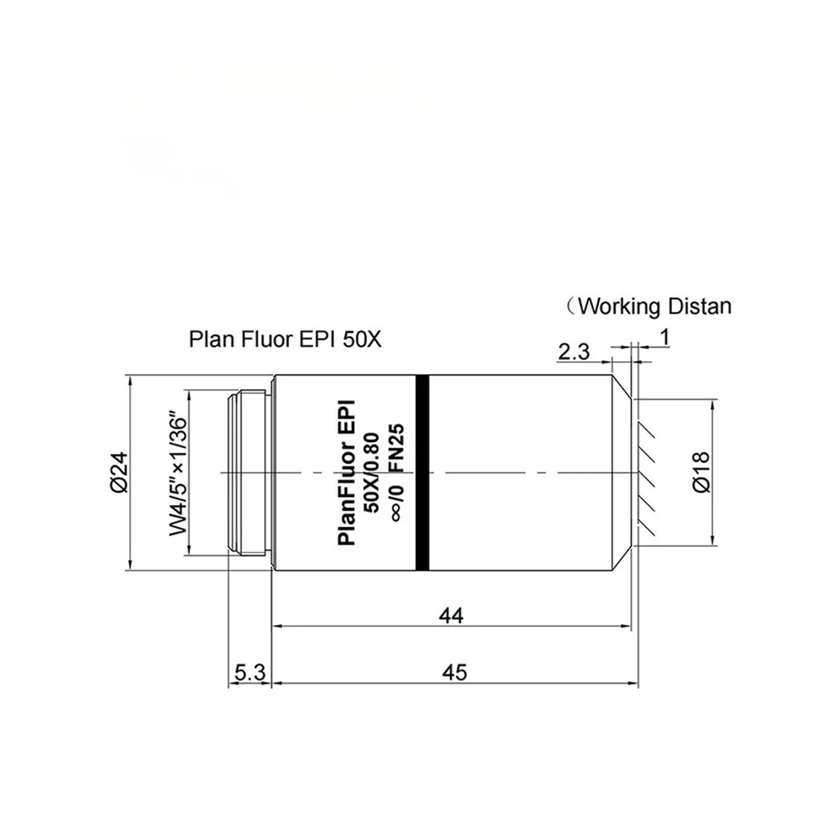 Plan Semi-Apo WD Fluoreszenz-Metallographielinse