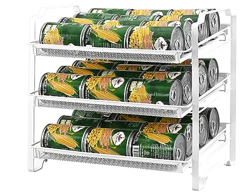 BTideas Dosenregal Stapelbar 3 Ebenen Dosen Organizer Metall für Küche Konservendosen Aufbewahrung Vorratsschrank Platzsparendes Vorratsregal
