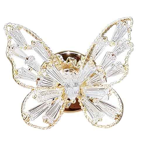 CFLNYC Cute Butterfly Simulated Crystal Brooch, Alloy Insect Shape Pins Sweater Scarf Clasp Clothing Accessories Xmas Gift