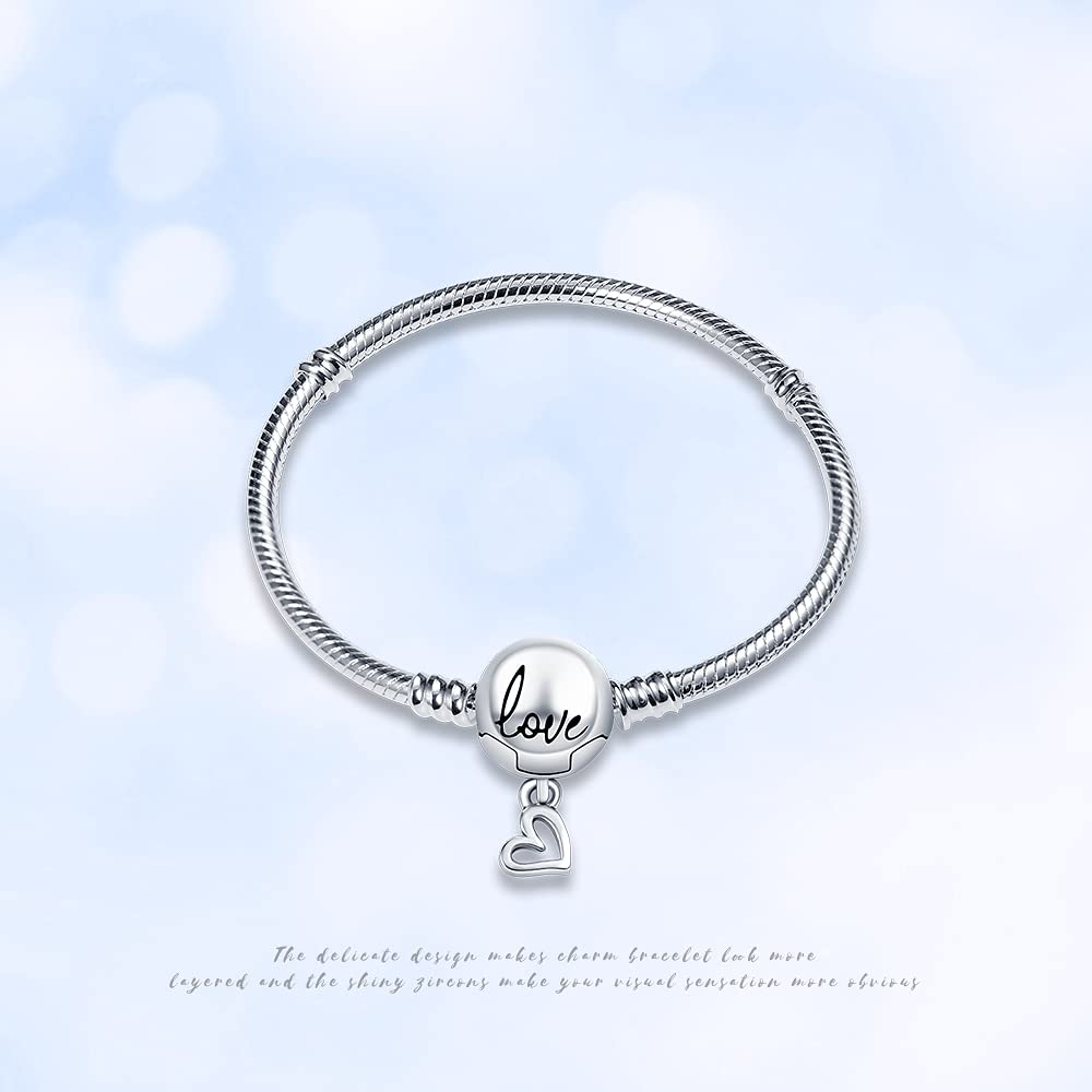 KUNSIR Moments-Bracciale Donna Adatto per Ciondolo Argento Sterling 925 Braccialetto Snake Bracciali Compatibile con Pandora Ciondolo B2