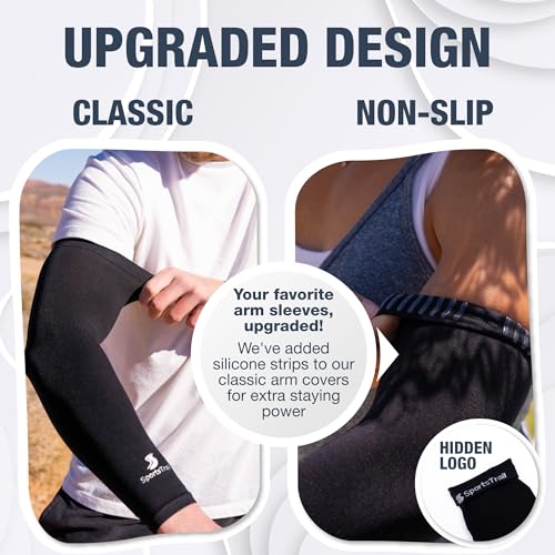 Image of SportsTrail Cooling Arm Sleeves for Men & Women - Breathable, UV Sun Protection, Sports Arm Sleeves for Women, Men & Youth