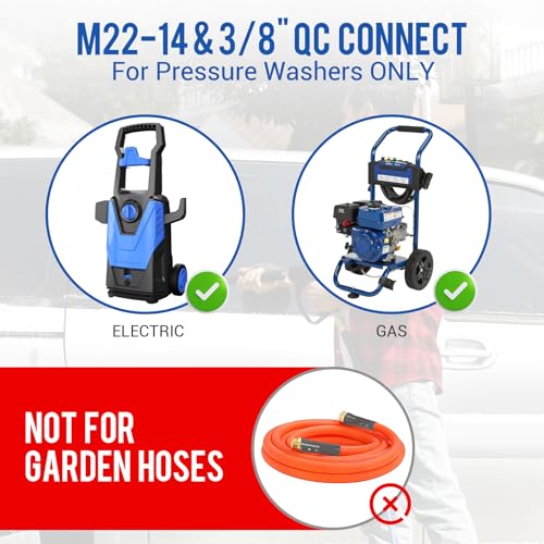 Image of MEKOH Short Pressure Washer Gun, 4000 PSI High Power Washer Spray Gun, 10.5 GPM Foam Gun with 3 /8'' Quick Connect, Stubby Pressure Washer Trigger Handle with M22-14mm Adapter for Extension Wand & Hose