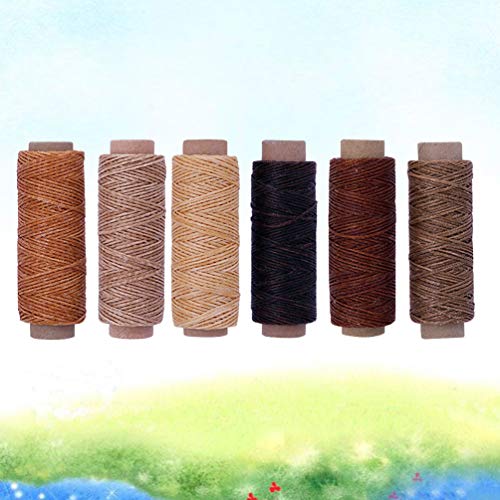 SuPVOX 6 peças de costura de costura encerada de costura, 6 fios de cera fortes práticos de cores pa