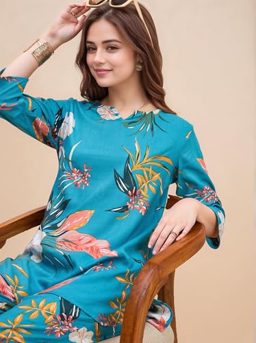 Image of RICHIK Women's Co-ord Set|Kurta Set for Women|Printed Kurta with Pant|Co-ord Set