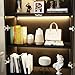FAMAPY Display Cabinet with Lights, Glass Cabinet with Doors and Shelves, 4-Tier Storage Cabinet, Display Case for Collectible, Living Room, White and Black 31.5”W x 15.7”D x 63”H