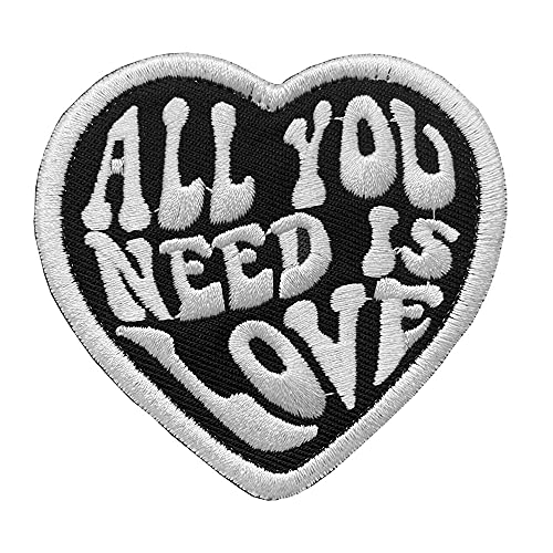 Antrix Black All You Need is Love Iron On Sew On Funny Patch for Kids,Teens, Adult Clothes Jacket Jeans T-Shirts Pants Shoes Dog Harness- Dia.3.15 inch - Les Beatles, Paul McCartney, John Lennon, RIngo Starr, George Harrison Antrix Black All You Need is Love Iron On Sew On Funny Patch for Kids,Teens, Adult Clothes Jacket Jeans T-Shirts Pants Shoes Dog Harness- Dia.3.15 inch