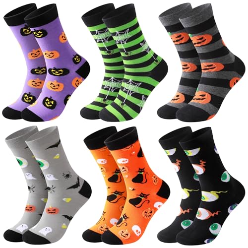 TENYSAF Cute Pumpkin & Ghost Cotton Crew Socks
