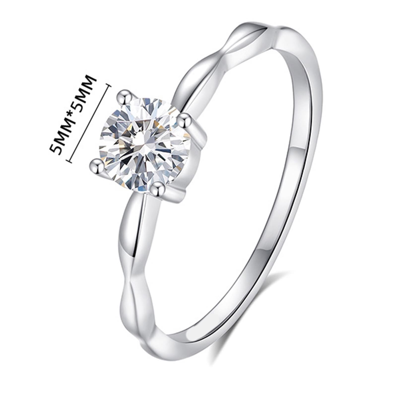 Epinki Złote obrączki ślubne 18K, klasyczne pierścionki przyjaźni z laboratorium, diament, pierścionek ślubny Platinum PT950 prawdziwe złoto, biżuteria, rozm. 47-65