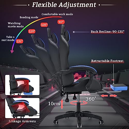 VANSPACE RGB Gaming Chair Massage with LED Lights HOGC-GP102 の商品画像 6