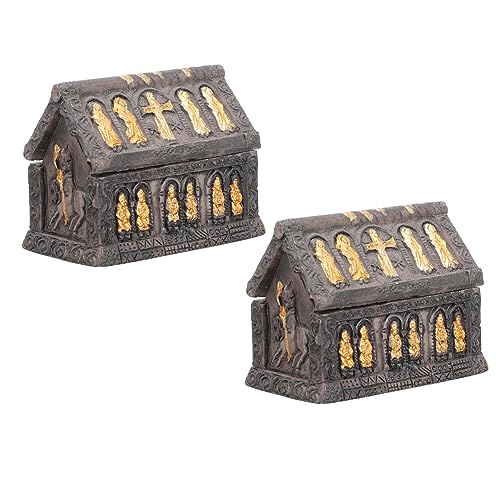 Cercueil égyptien miniature en lot de 2 pièces pour décoration intérieure