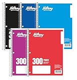 Hilroy 3-Subject Coil Notebook, 8" x 10.5", Wide Ruled, 3-Hole Punched, 300 Pages/150 Sheets, 1 Notebook, Colour May Vary (13225)