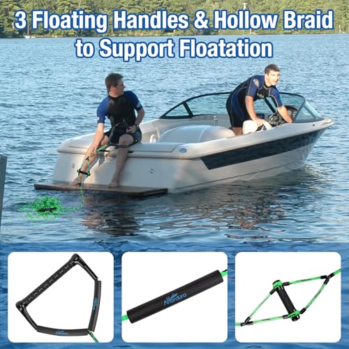 Image of Affordura Wakeboard Rope with Dual Handles, 75 FT 4-Section