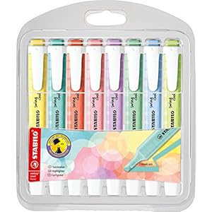 STABILO 275/8-08-1 Tekstmarkeerstift, Swing Cool Pastel- 8 stuks verpakking – met 8 verschillende kleuren
