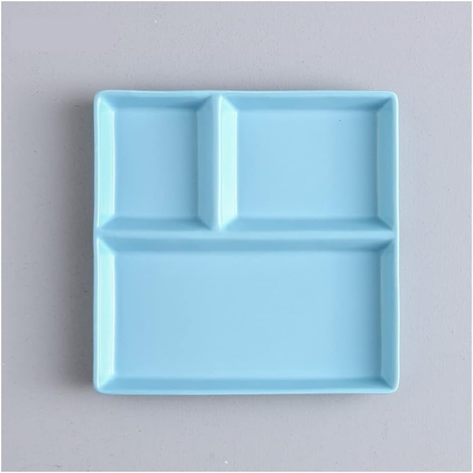 Dipping Bowls Ceramic Grid Flavor Plate Tableware Three Grid Appetizer Plate Snack Plate Snack Plate Snack Tray Sauce Plate Appetizer Plates (Color : A) (A)