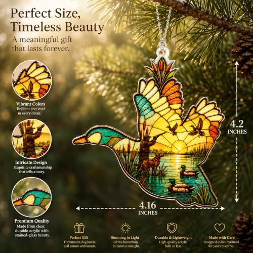 Image of Duck Hunting Christmas Ornament 2026, Waterfowl Ornament for Tree, Hunter Gift for Men, Rustic Wildlife Christmas Decor